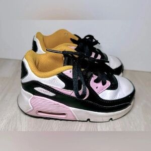 Nike Air Max 90 LTR Kids Toddler Sneakers Size 9C Black Pink White Visible Air‎